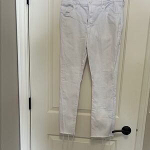 Good American Cropped White Jeans